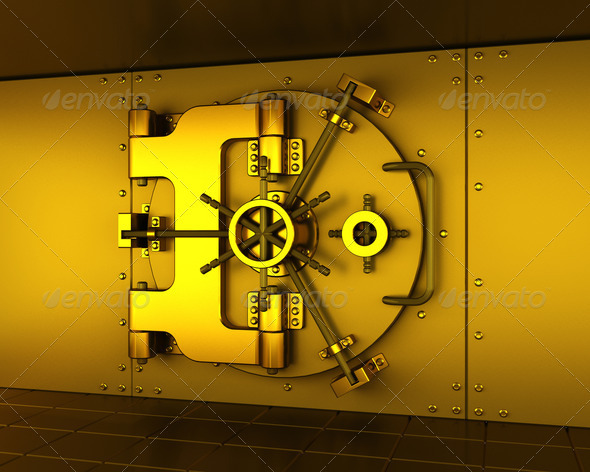 Gold vault - Technology 3D Renders