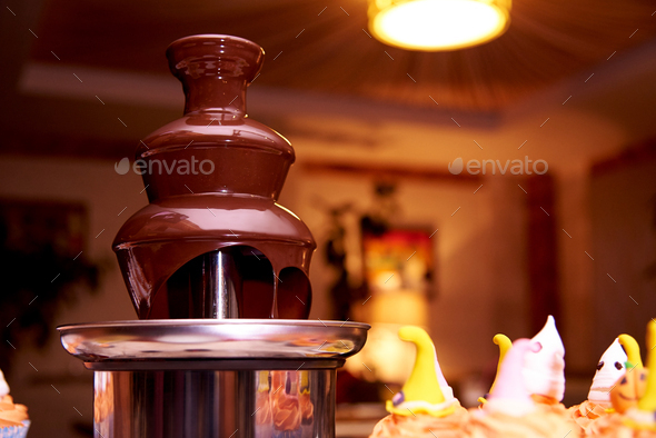Chocolate fountain - Stock Photo - Images
