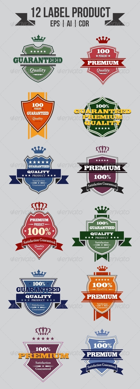 12 Label Product - Decorative Symbols Decorative