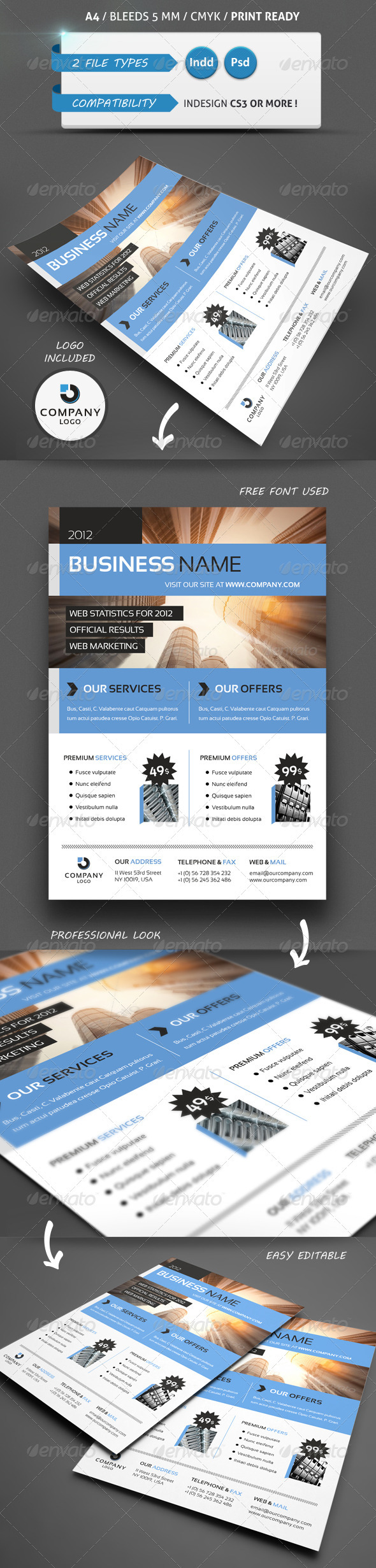 MODERN BUSINESS FLYER TEMPLATE A4 - Commerce Flyers