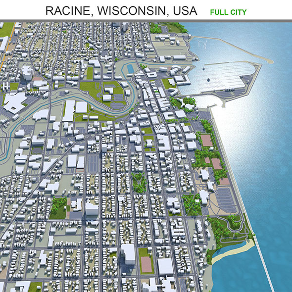 Racine city Wisconsin - 3Docean 31910407