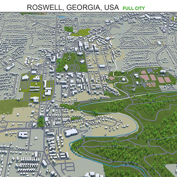 Roswell city Georgia - 3Docean 31910522