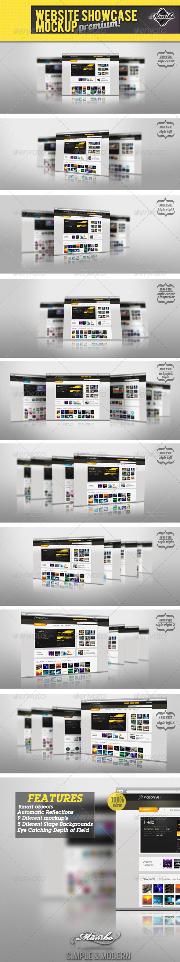 Website Showcase Mockup - Website Displays