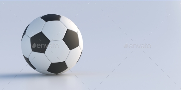 Soccer football. Soccer ball isolated on white background. 3d illustration - Stock Photo - Images
