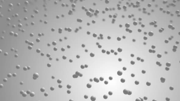 dynamic background of randomly moving spheres in space. performed in gray tones alt