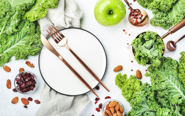 Kale salad preparing - Stock Photo - Images
