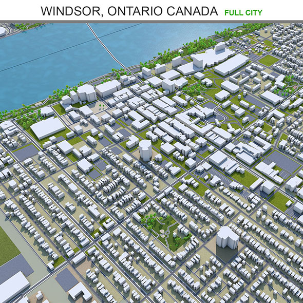 Windsor city Ontario - 3Docean 31932268