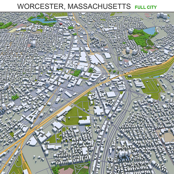 Worcester city Massachusetts - 3Docean 31932399