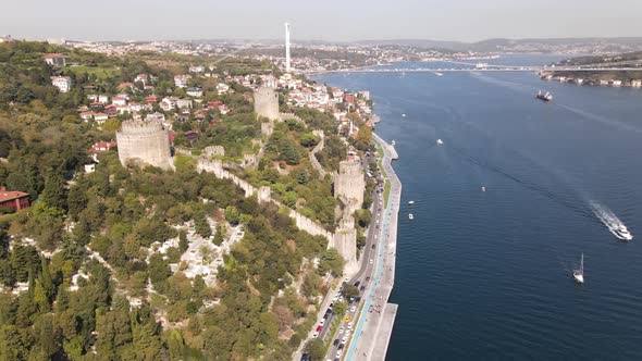 Rumeli Hisari Istanbul Bosphorus Drone alt