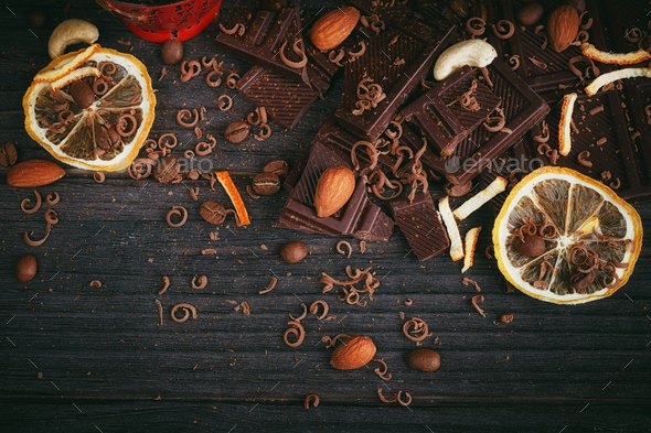 Chocolates background. - Stock Photo - Images