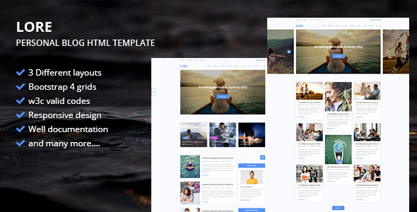 LORE -  Personal Blog HTML Template