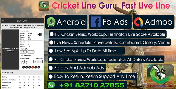 Cricket Guru App With Facebook & Admob Ads