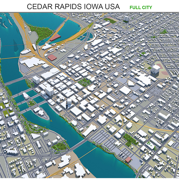 Cedar Rapids city - 3Docean 31941087