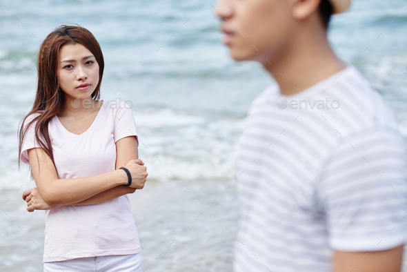 Unhappy with boyfriend - Stock Photo - Images