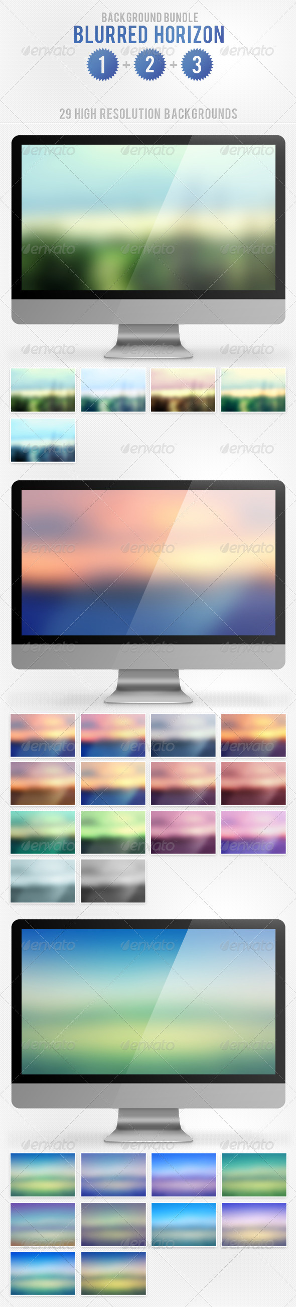 Blurred Horizon Background Bundle - Nature Backgrounds