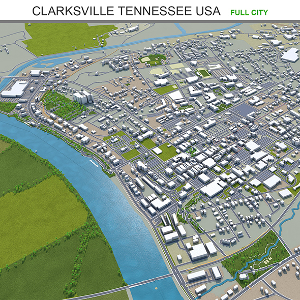 Clarksville city Tennessee - 3Docean 31972293