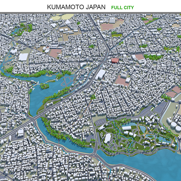Kumamoto city Japan - 3Docean 31980316