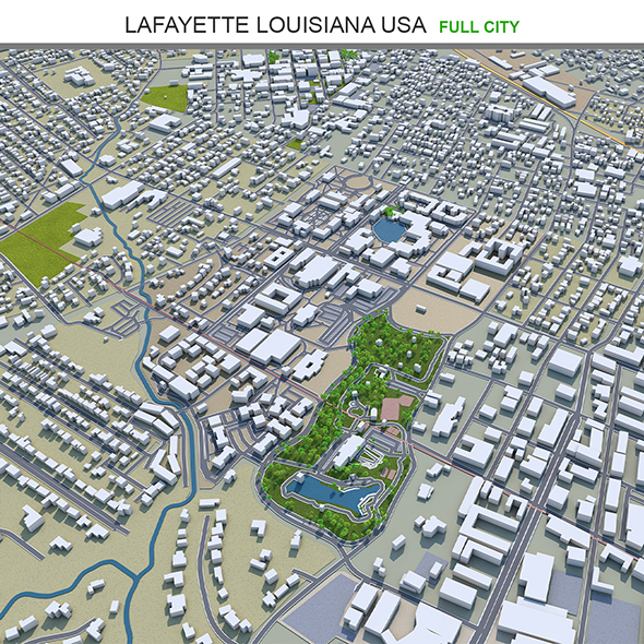 Lafayette city Louisiana - 3Docean 31980372