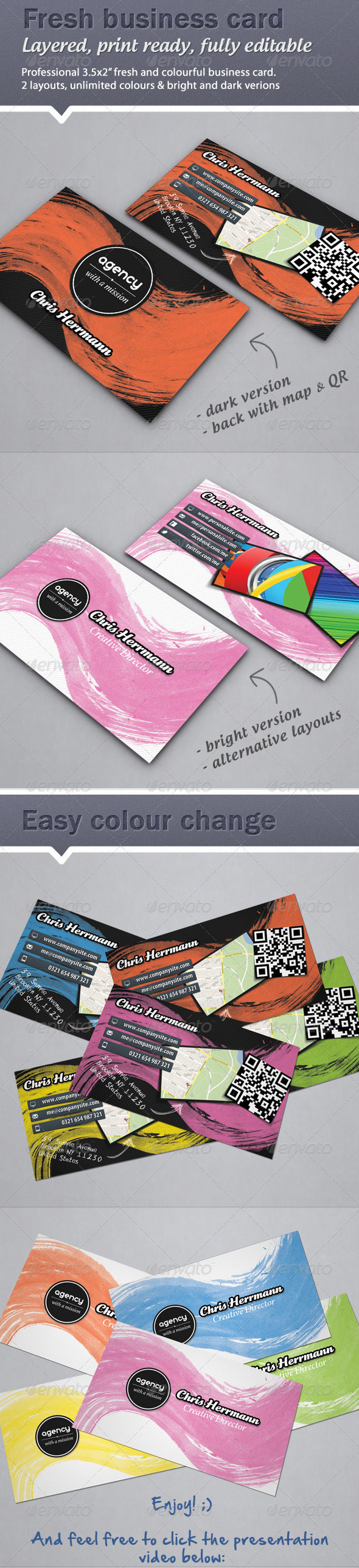 Colorful, Fresh Business card - Creative Business Cards