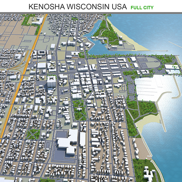 Kenosha city Wisconsin - 3Docean 31989267