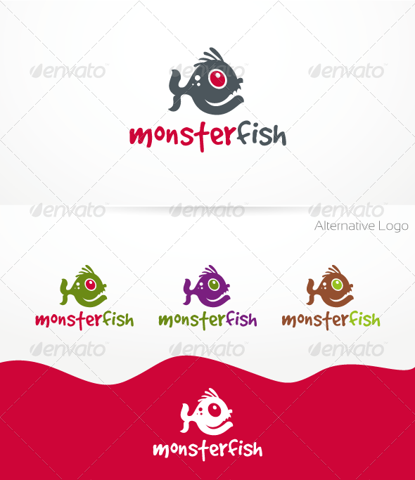 MonsterFish Logo Template - Animals Logo Templates