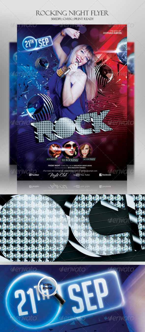 Rocking Night Party Flyer - Clubs & Parties Events