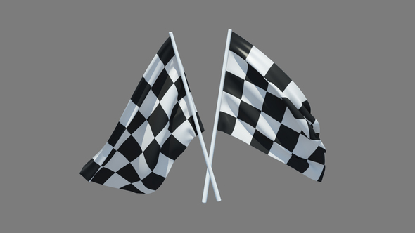Racing Flags Blowing