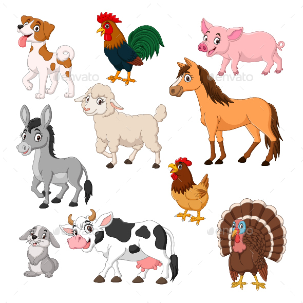Set of Ten Farm Animal Collection by tigatelu | GraphicRiver