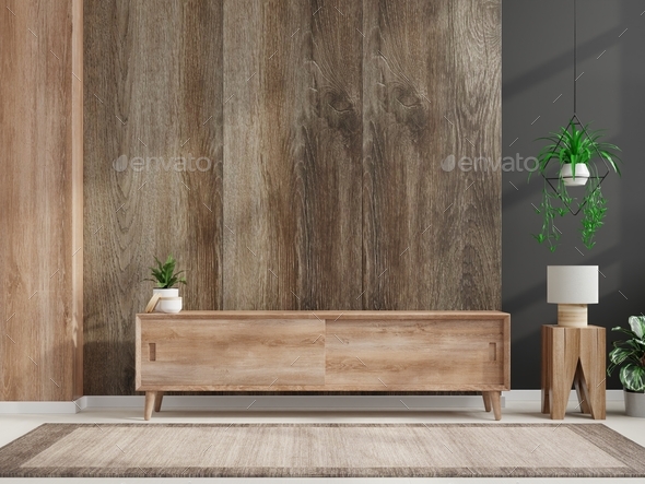Tv Cabinet Designs For Living Room India On Wooden Wall Background Stock Photo By Vanitjan - Tv Wall Units For Living Room India