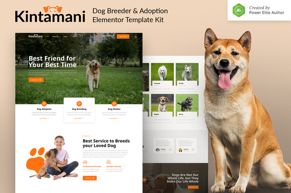 Kintamani – Dog Breeder & Adoption Elementor Template Kit