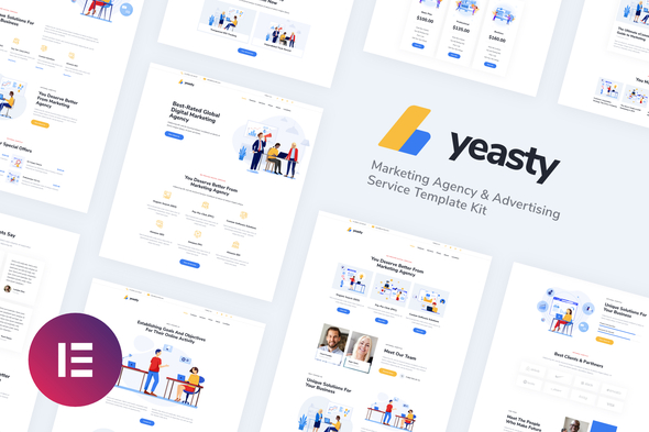 Yeasty | Marketing Agency & Advertising Service Elementor Template Kit