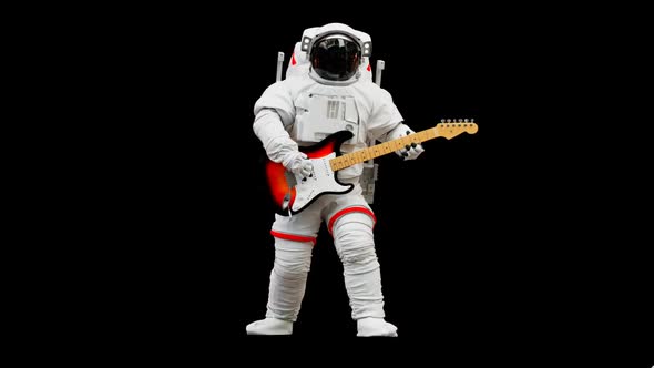 Astronaut Musician Playing Electric Guitar
