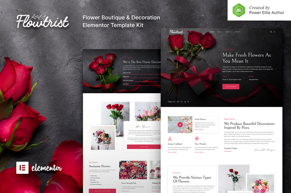 Flowtrist – Flower Boutique & Florist Elementor Template Kit