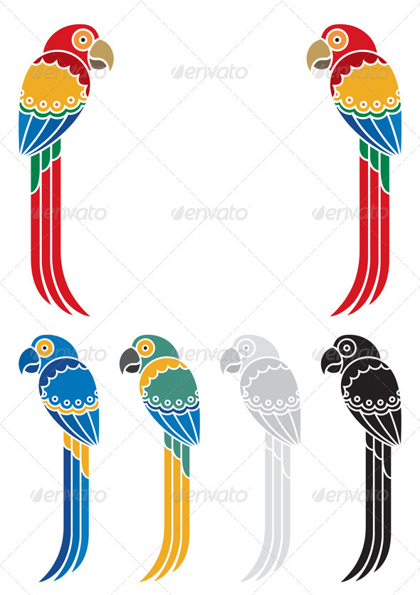 Parrots - Decorative Symbols Decorative