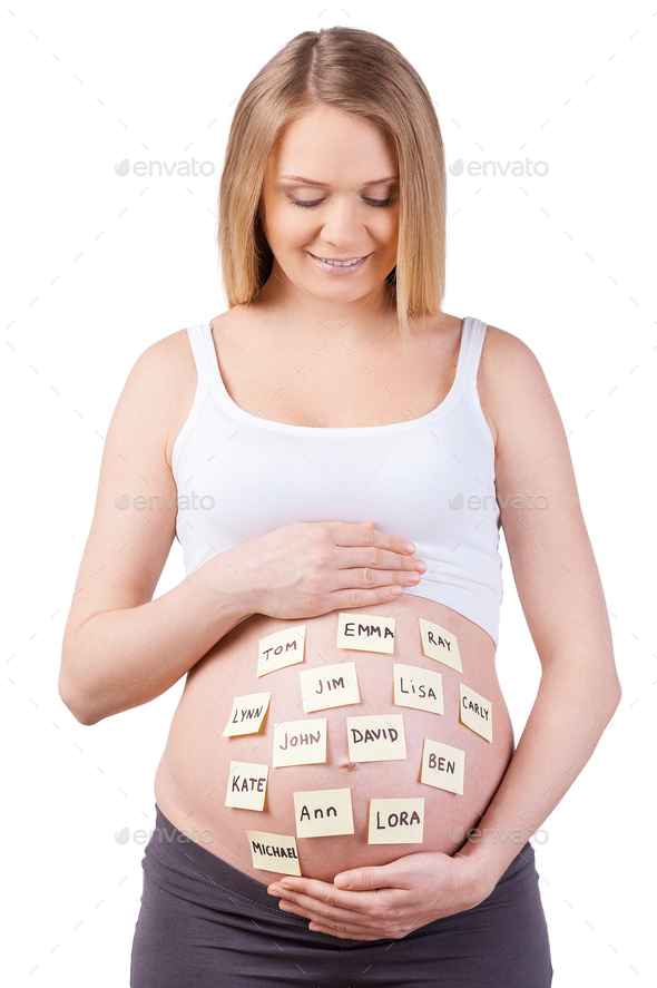 Choosing name for a baby.  - Stock Photo - Images