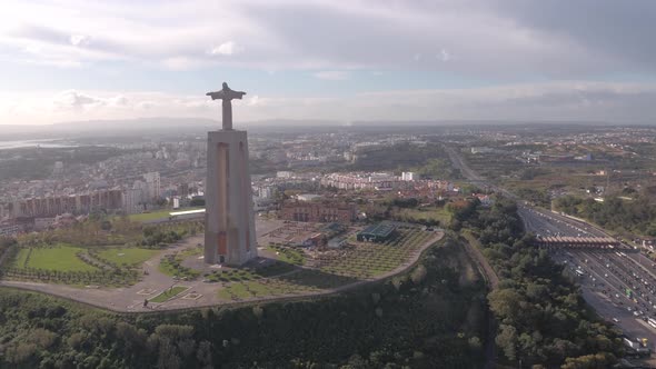 Aerial view of Christ the King monument