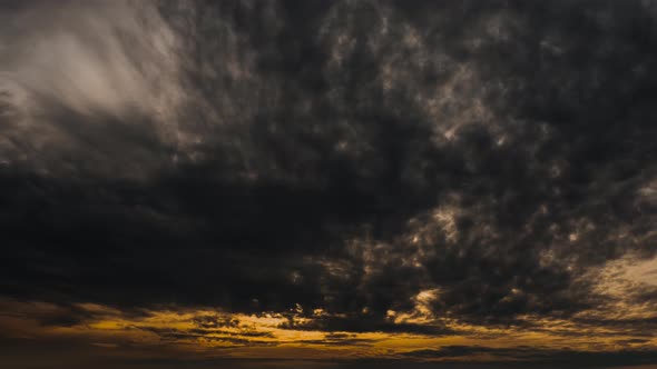 Dramatic sunset cloudscape timelapse.