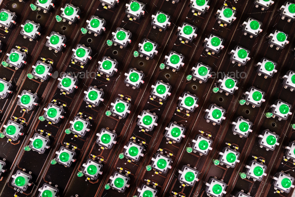 Panel of LED light indicators is in the production - Stock Photo - Images