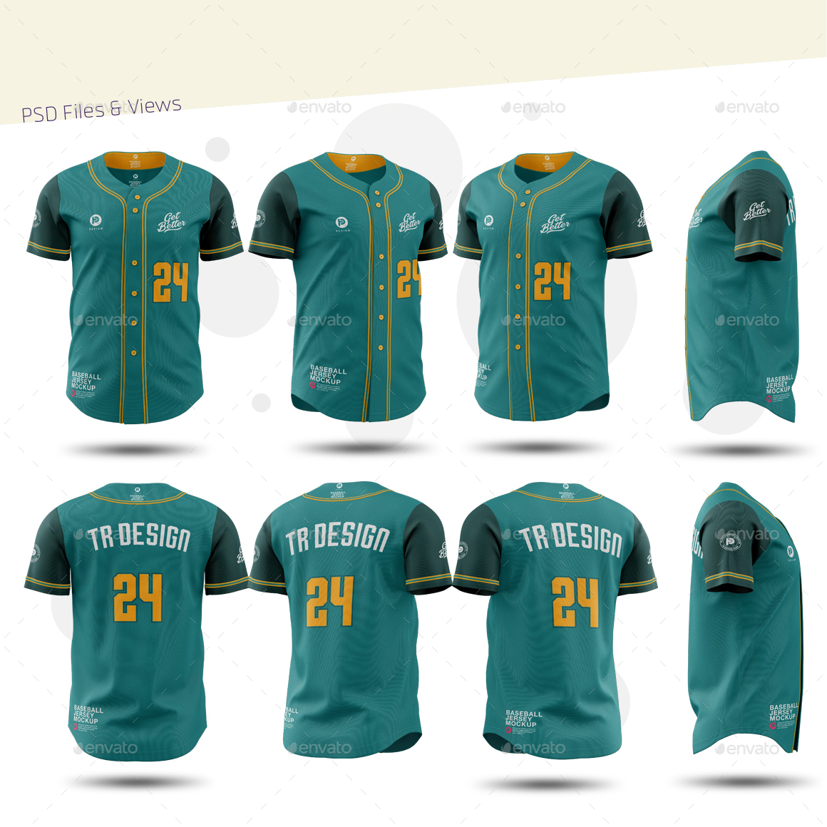 Baseball Uniform Mockup Template Half Side View, Graphic Templates - Envato  Elements