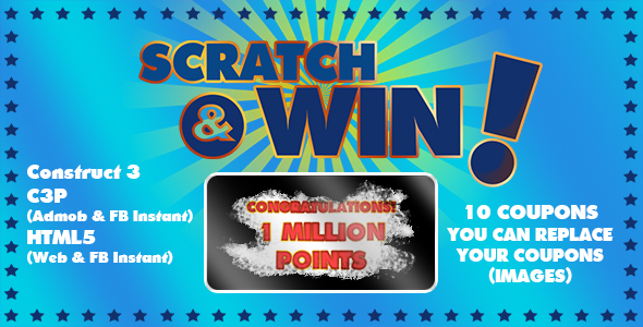 Scratch & Win Game (Construct 3 | C3P | HTML5)