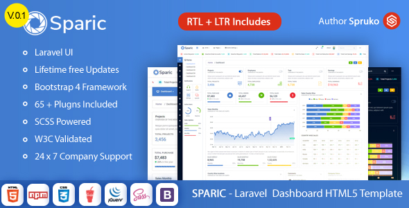 Sparic – Laravel Admin dashboard Template