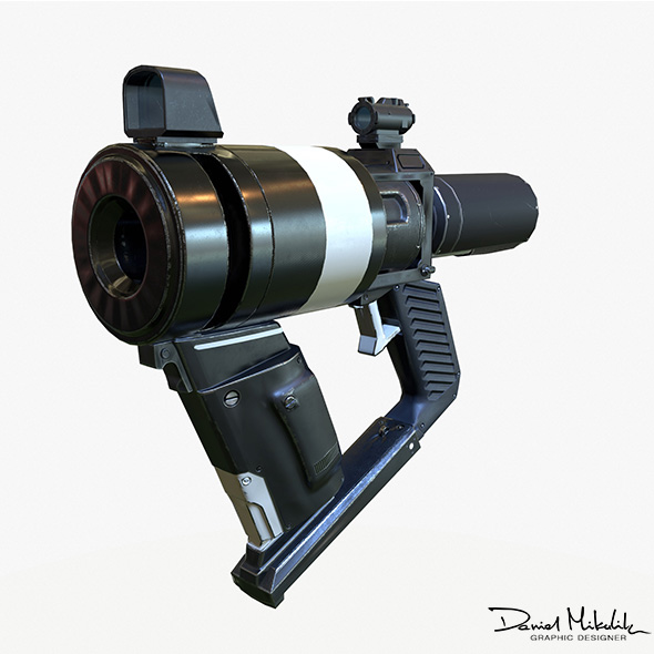 Low Poly Sci-FiRevolver - 3Docean 32047211
