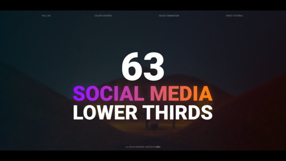 63 Social Media Lower Thirds (MOGRT)