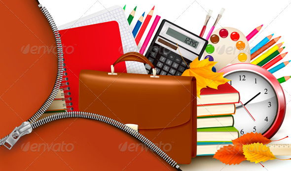Back to school Background with school supplies - Concepts Business