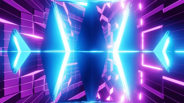 VJ LOOP glowing spark neon purple kaleidoscope.