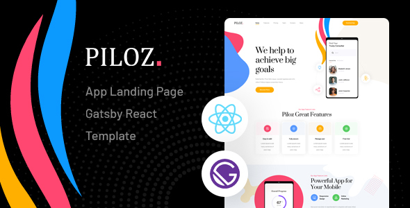 Incredible Piloz - Gatsby React App Landing Page Template