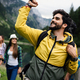 Group of happy hiker friends trekking as part of healthy lifestyle outdoors  activity Stock Photo by nd3000