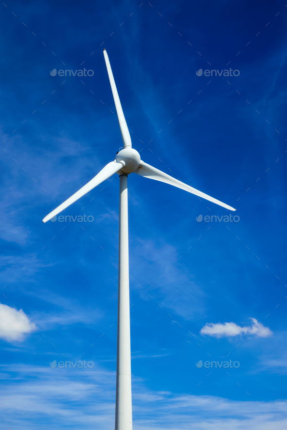 Wind generator turbines in sky Stock Photo by Dmitry_Rukhlenko