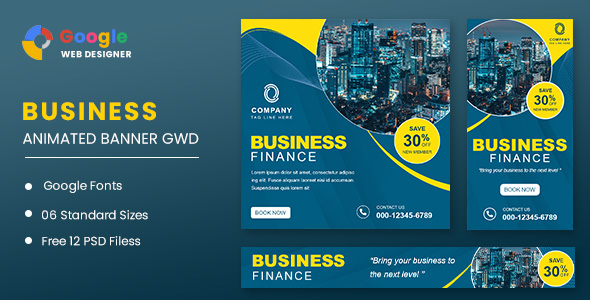 Business Finance Animated Banner GWD