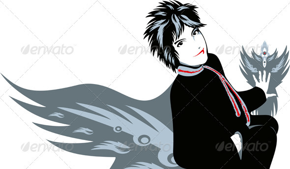 Beautiful Girl Portrait Wing Isolated - People Characters